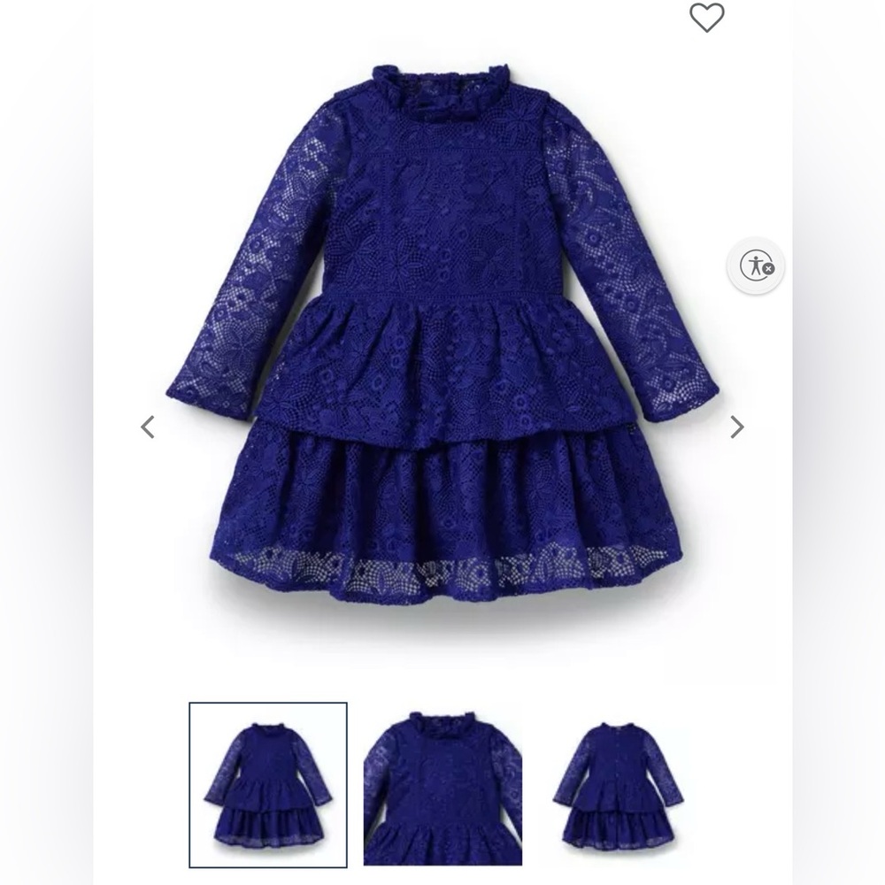 The Lace Tiered Dress - Deep Berry Blue